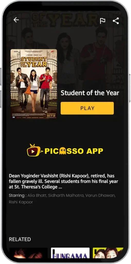 Unlimited movies in Picasso app
